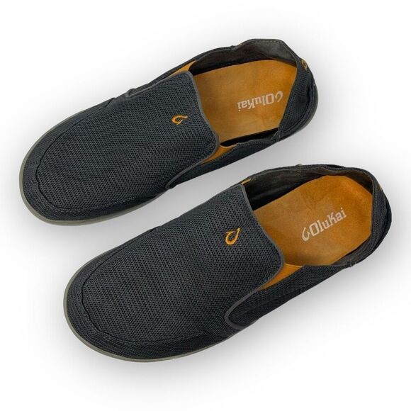 OluKai Nohea Dark Shadow Gray Mesh Slip On Loafers Men’s Size 10 - Picture 2 of 9